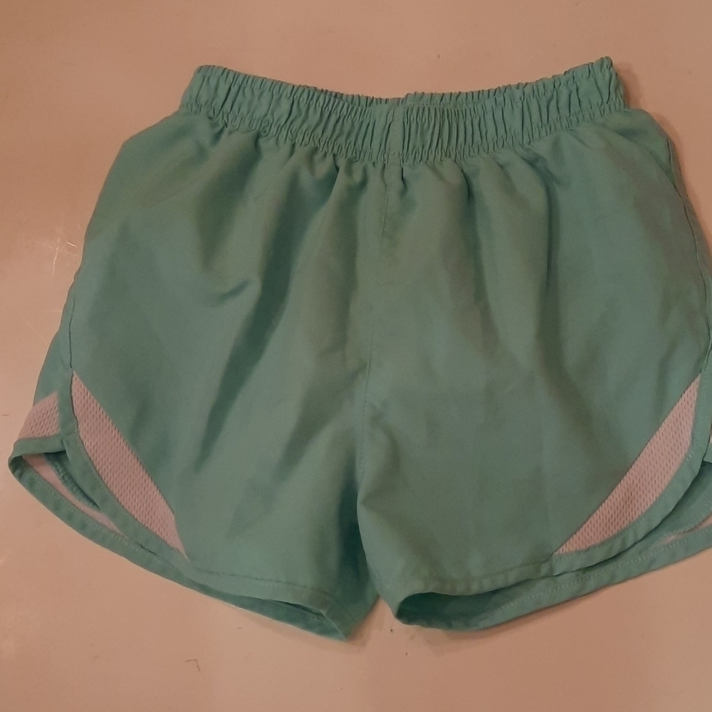 Hind Athletic Shorts Blue Green 10 12 Medium Elastic Waist